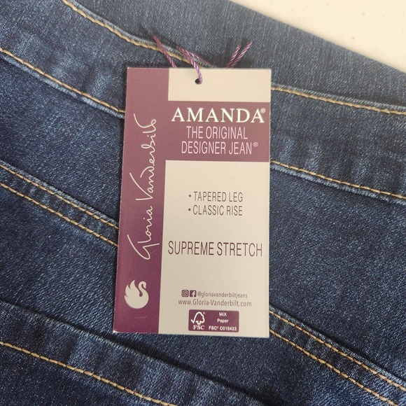 Gloria Vanderbilt Amanda Jean Plus Size 22W Short Petite Tapered Leg Stretch NWT - Picture 7 of 16